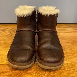 UGG leather ankle booties with zippers